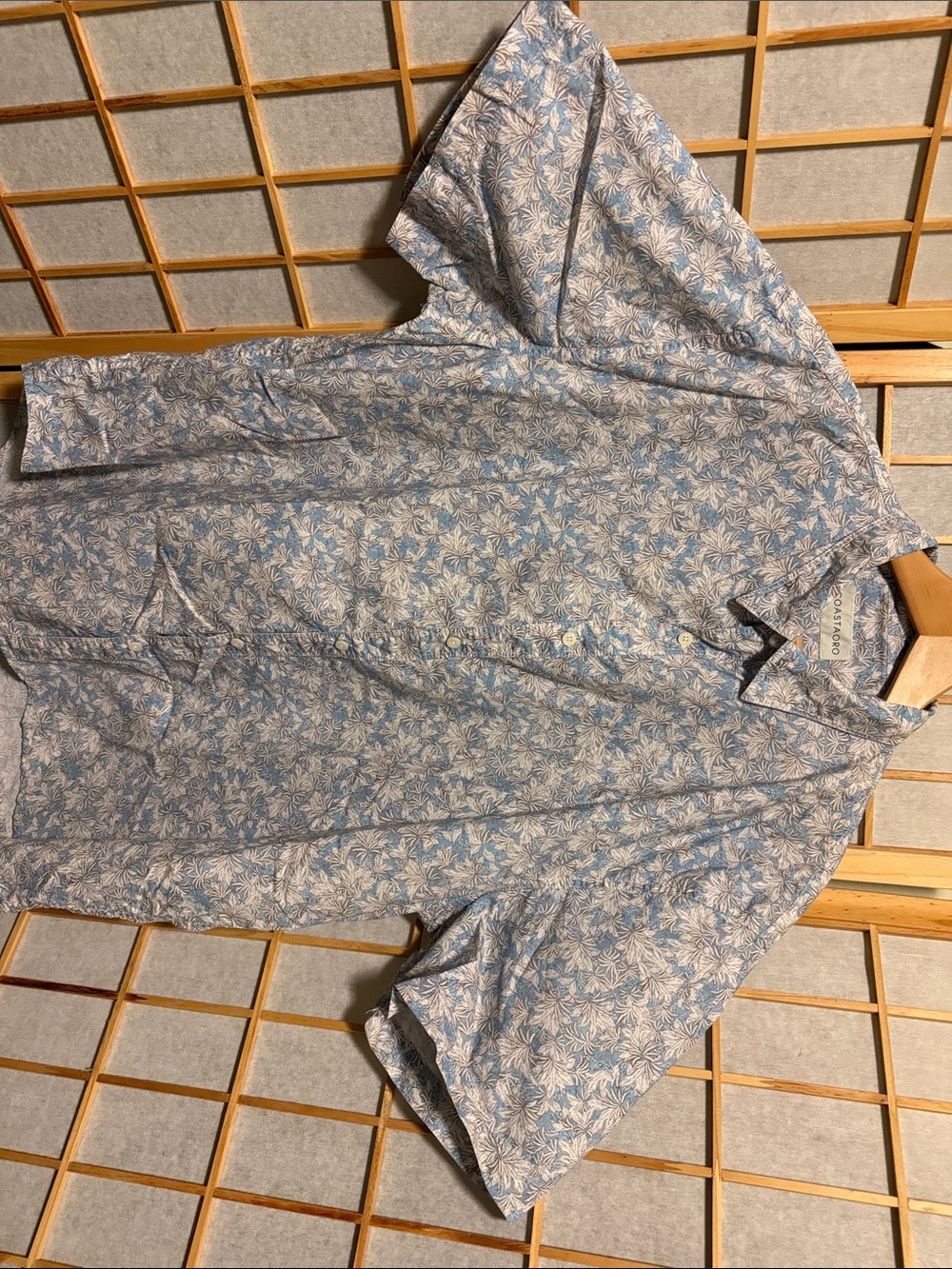 COASTAORO Light Blue Floral Button-Up Shirt